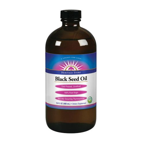 Black Seed Oil Organic Oil Natural, 16oz by Heritage Store