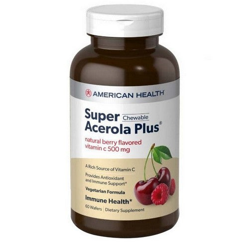 Super Chewable Acerola Plus Natural Vitamin C Berry 100 Tabs  by American Health