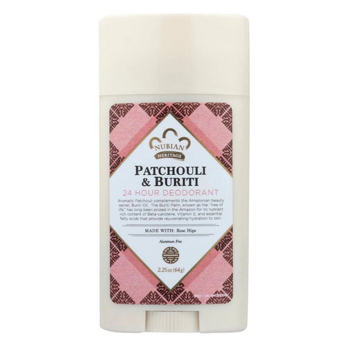 Patchouli and Buriti 24 Hour Deodorant Stick 2.25 Oz by Nubian Heritage