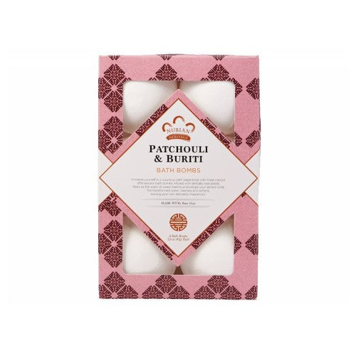 Bath Bomb Patchouli And Buriti Coconut Papaya 6 Count by Nubian Heritage