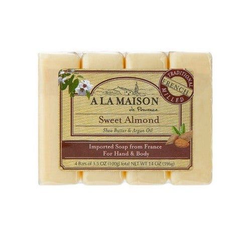 French Milled Hand And Body Bar Soap Sweet Almond Sweet Almond 4/3.5 Oz by A La Maison