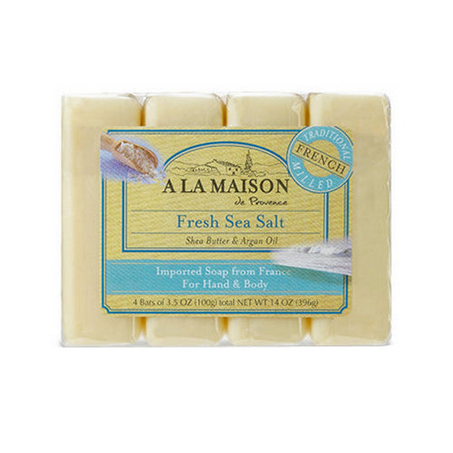 Hand & Body Bar Soap Fresh Sea Salt 4/3.5 Oz by A La Maison