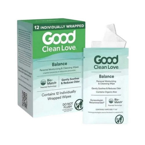 Rebalance Personal Moisturizing And Cleansing Wipes  12 Count by Good Clean Love