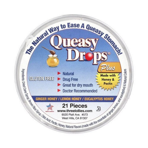 Queasy Drops Plus Assorted Honey 21 Pieces by Three Lollies