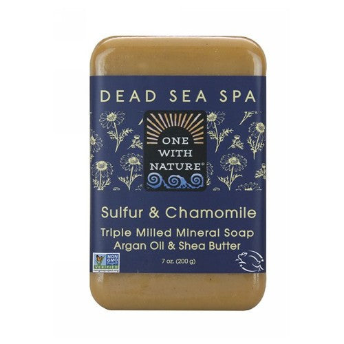 Sulfur & Chamomile Dead Sea Spa Bar Soap 7 Oz by One with Nature