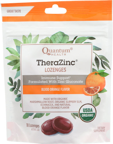 TheraZinc Organic Bagged Lozenges Blood Orange 18 Count by Quantum Health