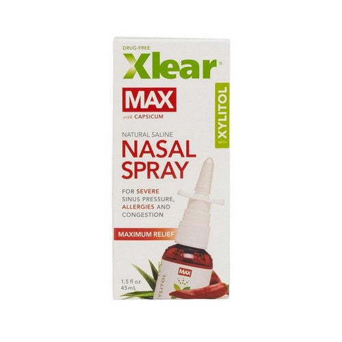 Natural Saline Nasal Spray With Xylitol Maximum Relief 1.5 Oz by Xlear Inc