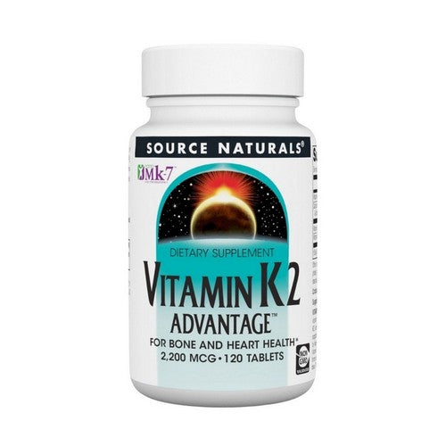 Vitamin K-2 Advantage 120 Tabs by Source Naturals