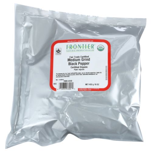 Organic Black Pepper Medium Grind 16 Oz by Frontier Coop