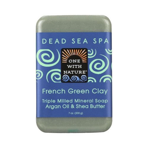 Dead Sea Mineral Bar Soap French Green Clay 7 Oz by One with Nature