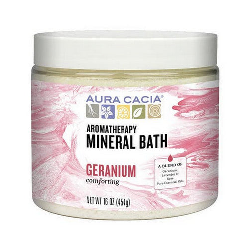 Mineral Bath Comforting Geranium 16 Oz Jar by Aura Cacia