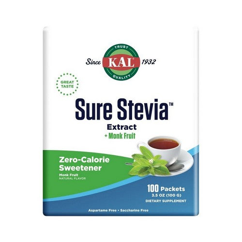 Stevia Extract Plus Monk Fruit 100 Count by Kal