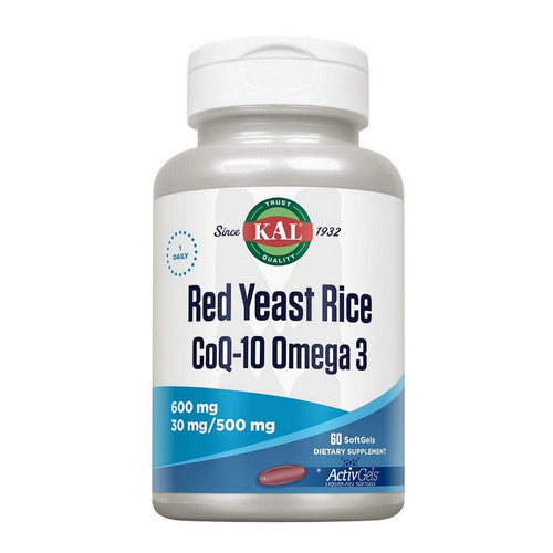 Red Yeast Rice CoQ10 Omega 3 60 Softgels by Kal