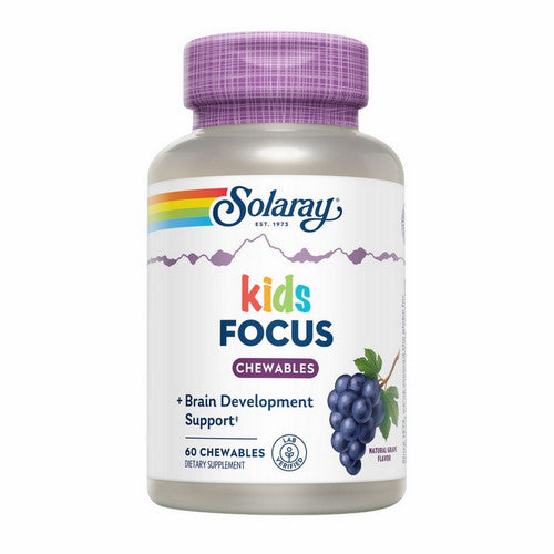Kids Focus Chewables Natural Grape 60 Count by Solaray