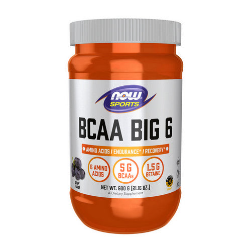BCAA Big 6 Grape Flavor 600 Grams by Now Foods