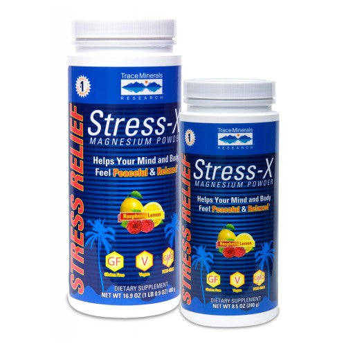 Stress-X Magnesium Powder Raspberry Lemon 8.5 Oz by Trace Minerals
