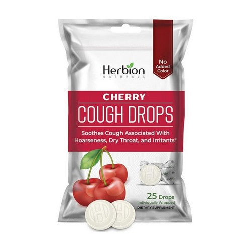Cough Drops Cherry 25 Count by Herbion Naturals