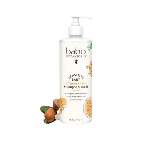 Sensitive Baby Shampoo And Wash Fragrance Free 16 Oz by Babo Botanicals