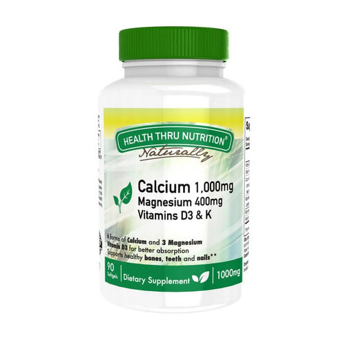 Calcium Magnesium W/Vitamin D&K 90 Softgel by Health Thru Nutrition
