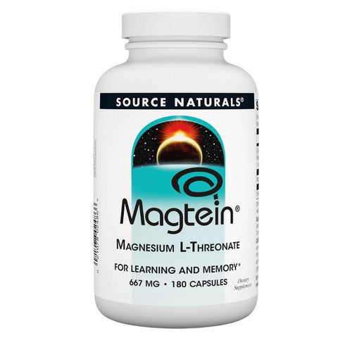 Magtein Magnesium L-Threonate 180  Caps by Source Naturals