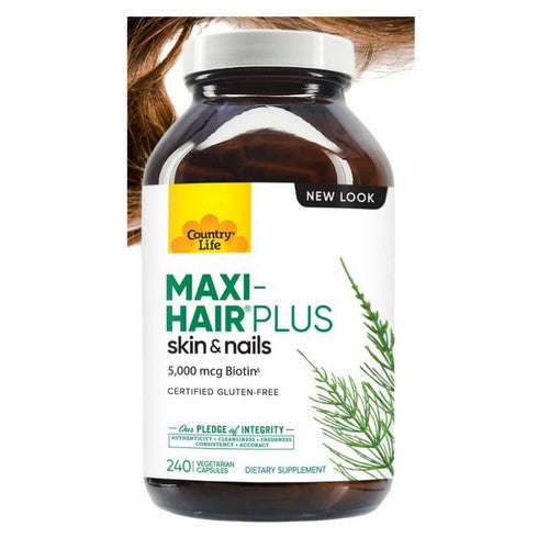 Maxi Hair Plus Biotin 240 Veg Caps by Country Life