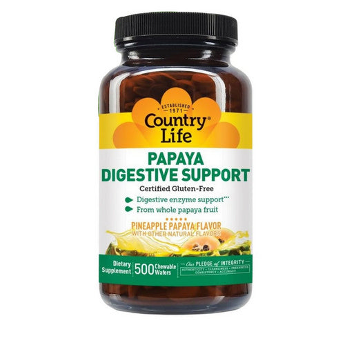 Papaya Digestive Support 500 Wafers by Country Life