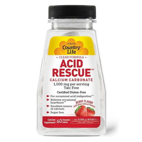 Acid Rescue Berry 60 Chews by Country Life