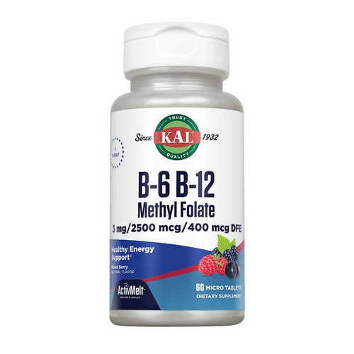 B-6 B-12 Methyl Folate Mixed Berry 60 Count by Kal