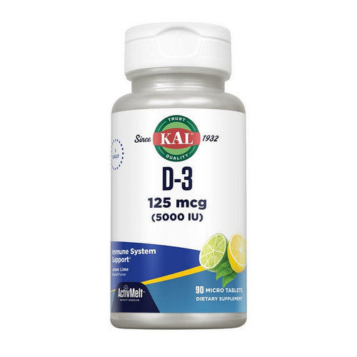 Ultra D-3 5000 IU ActivMelt Vegetarian LemonLime 90 Count by Kal