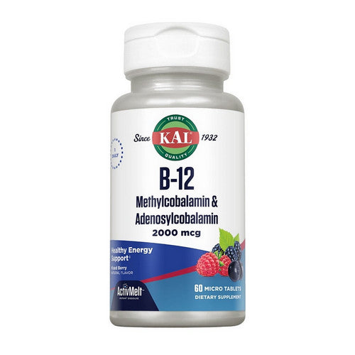 B-12 Methylcobalamin And Adenosylcobalamin Mixed Berry 60 Count by Kal