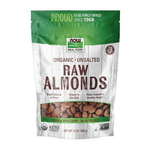 Organic Raw Almonds Unsalted 12 Oz by Now Foods