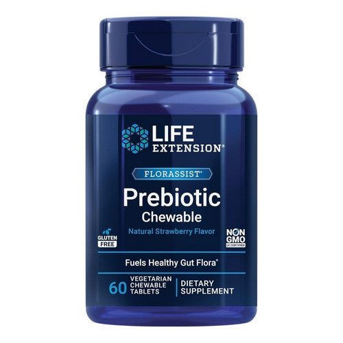 Florassist Prebiotic  Straberry 60 Chewable Tabs by Life Extension