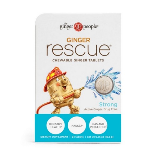 Ginger Rescue Chewable Ginger Strong 24 Tabs by GO Energy for the Skin