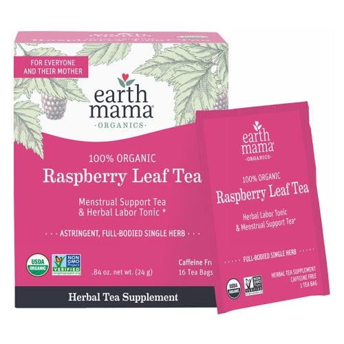 Organic Tea Raspberry Leaf 16 Count by Earth Mama Angel Baby
