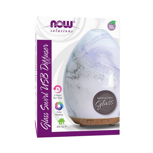Ultrasonic Glass Swirl USB Oil Diffuser 1 Each by Now Foods