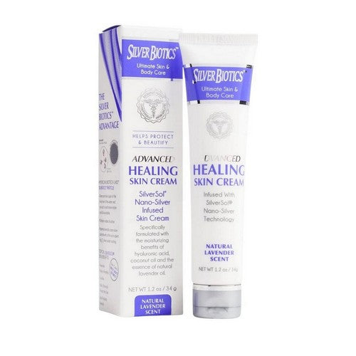 Advanced Skin Healing Cream Natural Lavender 1.2 Oz by Silver Biotics (American Biotech Labs)