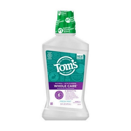 Whole Care Natural Mouthwash With Fluoride Fresh Mint 16 Oz by Tom's Of Maine