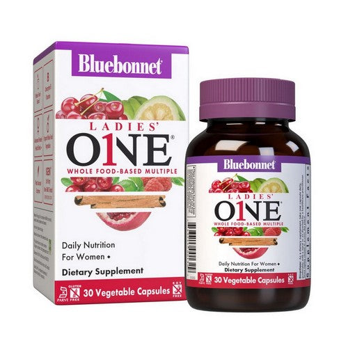 Ladies One Whole Food Based Multiple 30 Veg Caps by Bluebonnet Nutrition