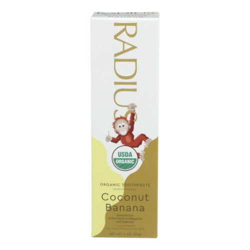 Kids Organic Toothpaste Fluoride Free Coconut Banana 3 Oz by Radius