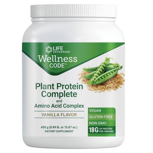 Plant Protein Complete and Amino Acid Complex Vanilla 450 Grams by Life Extension