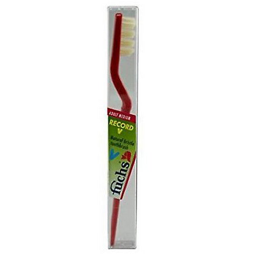 Record V Natural Toothbrush Medium 1 EACH by Fuchs Child/ Adult Toothbrushes