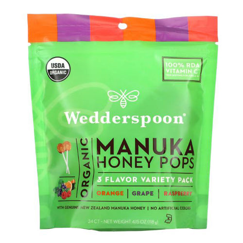 Organic Manuka Honey Pops For Kids 24 ct, 4.15 Oz by Wedderspoon