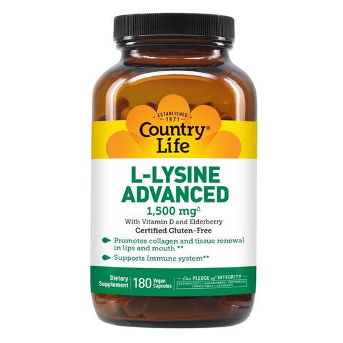 L-Lysine Advanced 180 Veggi Caps by Country Life