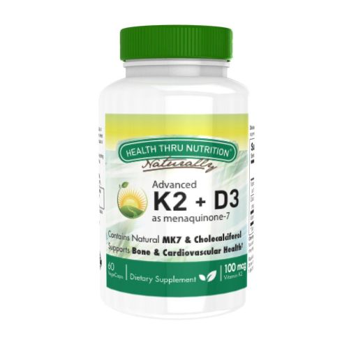 Advanced K2 as Menaquinone 7 + Vitamin D3 60 Softgels by Health Thru Nutrition
