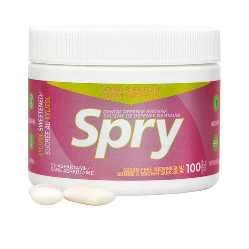 Spry Dental Defense Sugar Free Gum With Xylitol Natural Bubble Gum 100 Count by Xlear Inc
