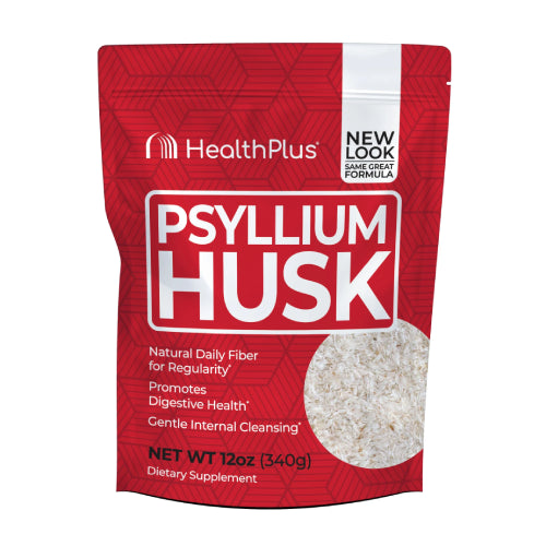 100% Pure Psyllium Husks Plastic Bag 12 Oz by Health Plus