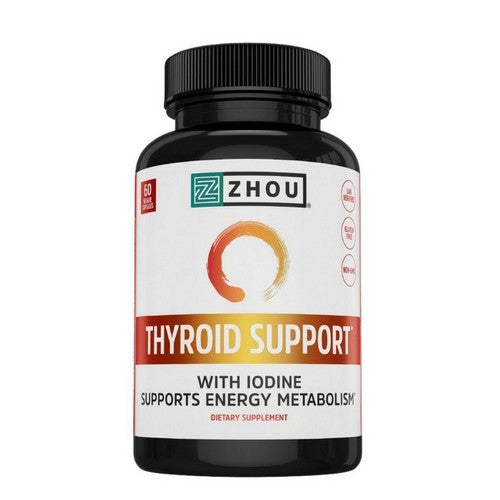 Thyroid Support with Iodine 60 Veg Caps by Zhou Nutrition