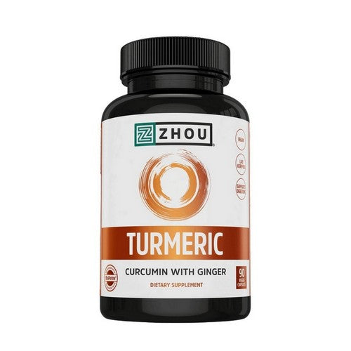 Turmeric Curcumin with Ginger 90 Veg Caps by Zhou Nutrition