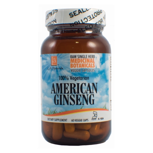 American Ginseng Raw Herb 60 Veg Caps by L. A .Naturals
