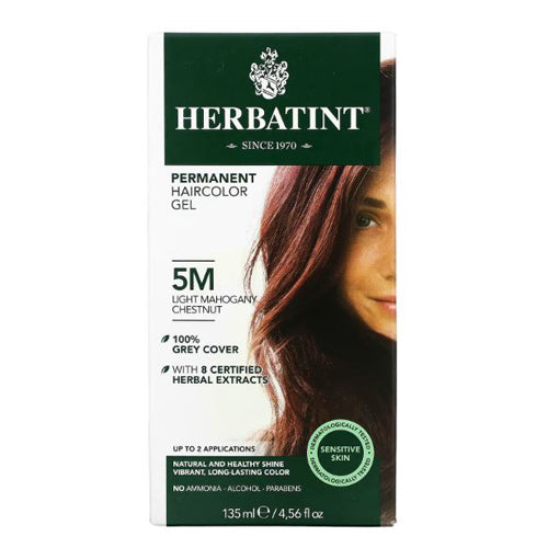 Permanent Hair Colour Gel 5M Light Mahogany Chestnut 4.56 Oz by Herbatint